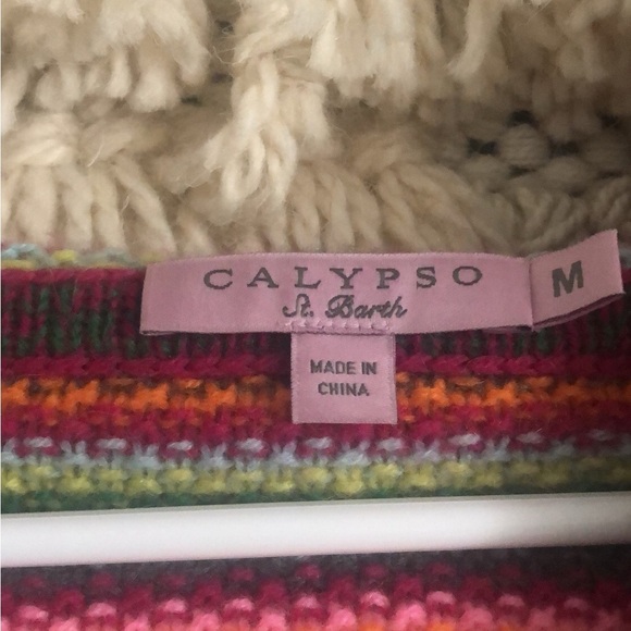 Calypso St. Barth Kynthia 100% Cashmere Hand Embroidered Pullover Sweater Rare - Picture 4 of 6